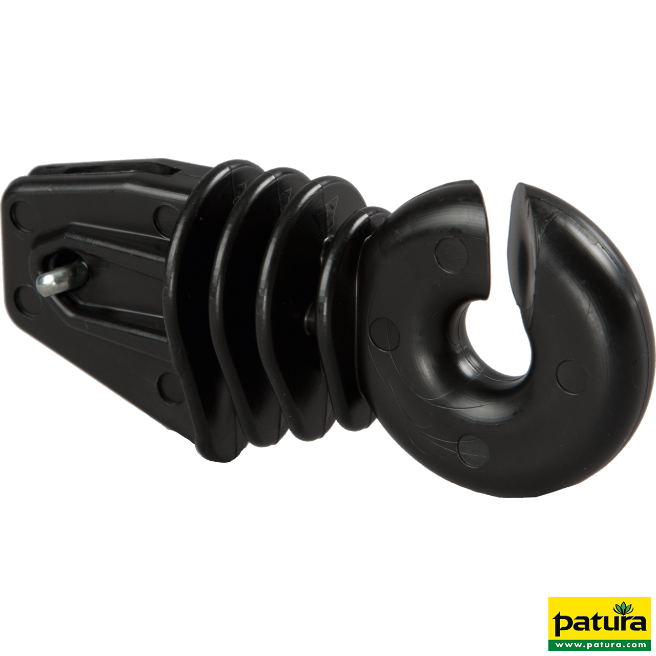 Ringisolator mit Splint, schwarz, für Winkelstahlpfähle (25 Stück / Pack)