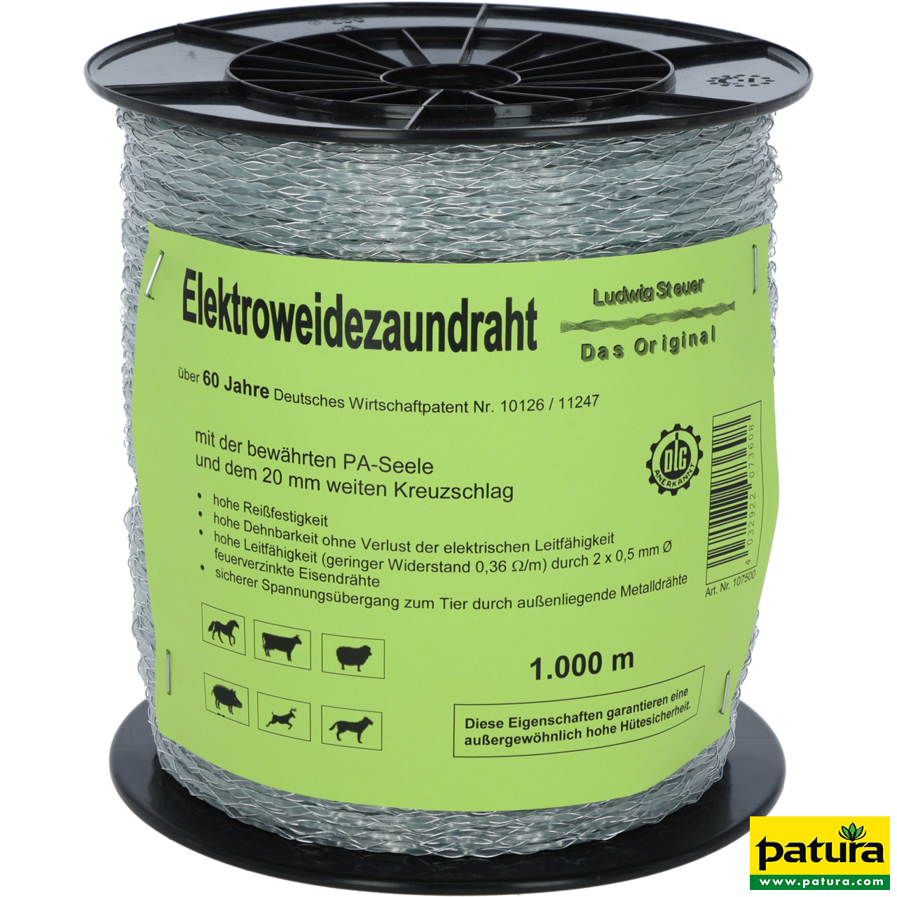 Spezial-Kunststoffdraht, transparent, Nylonseele, 2 verz. Drähte, 1000 m Rolle