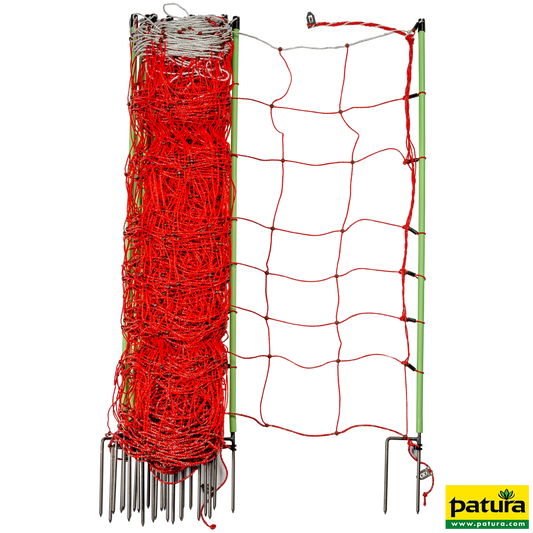 Tornado XL-Elektrozaunnetz mit Erdleiter 90 cm hoch, mit Doppelspitze, 50 m
