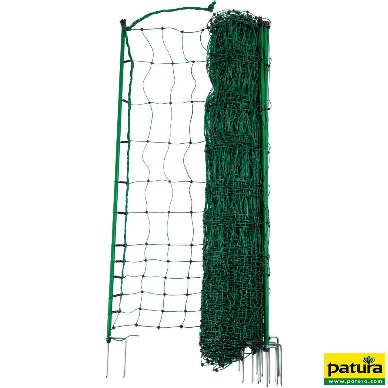 Geflügelnetz, nicht stromführend, grün 112 cm hoch, mit Doppelspitze, 25 m