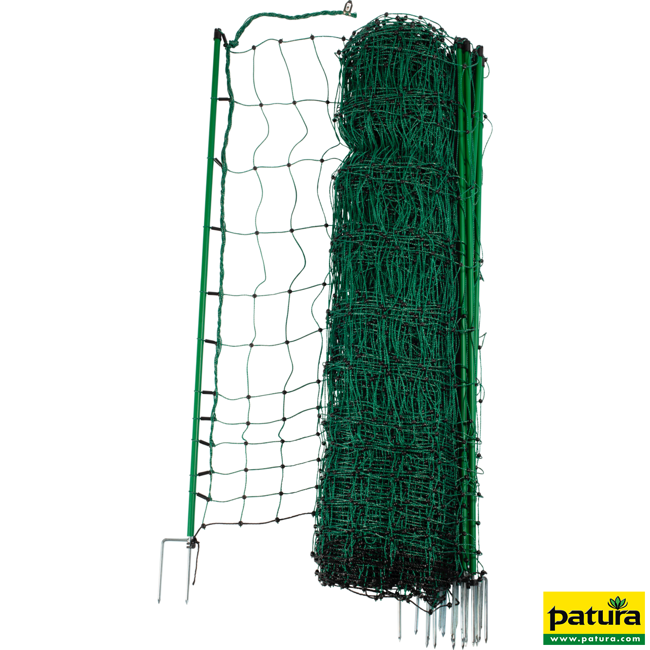 Geflügelnetz, grün, 112 cm hoch, mit Doppelspitze, 50 m