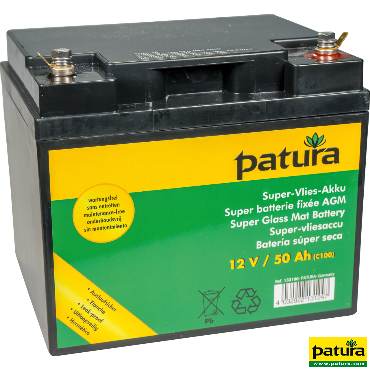 Super-Vlies-Akku 12 V / 50 Ah C100 wartungsfreie Vliesbatterie