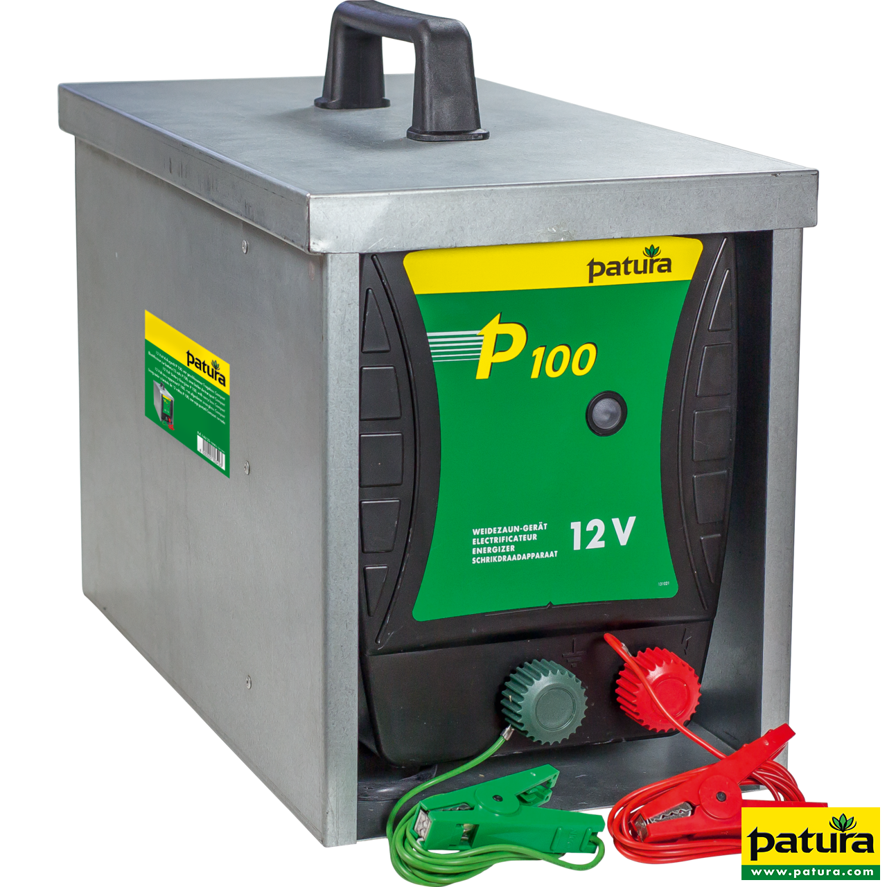 P100, Weidezaun-Gerät für 12 V Akku mit geschlossener Tragebox Compact