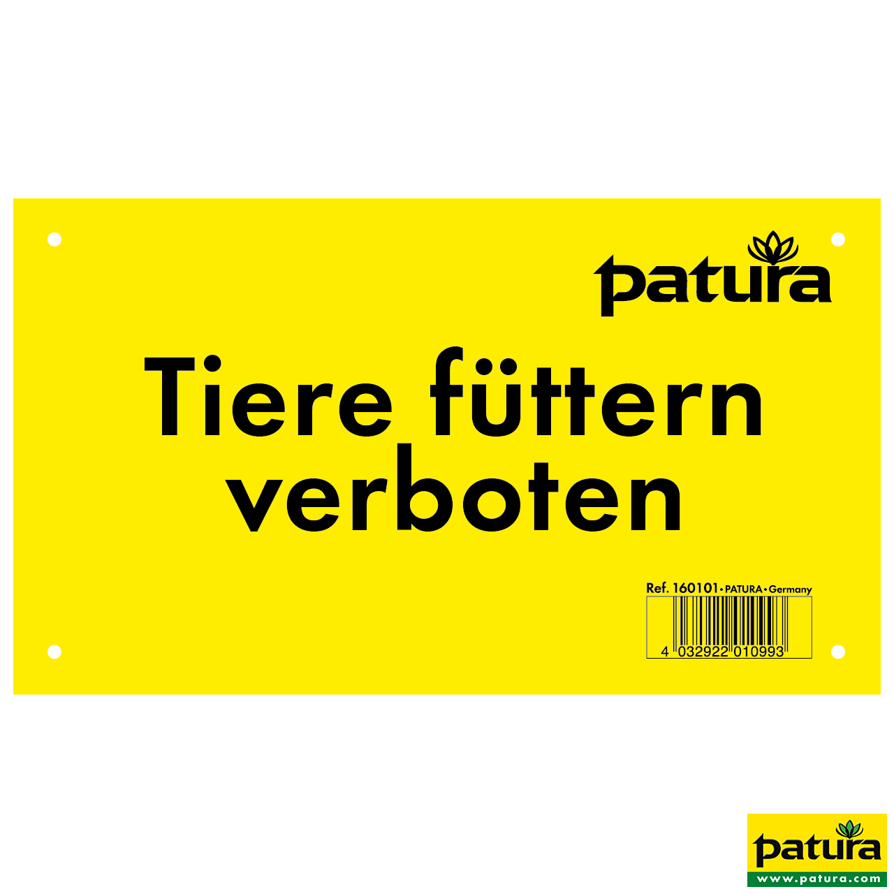 Warnschild, Tiere füttern verboten, Kunststoff