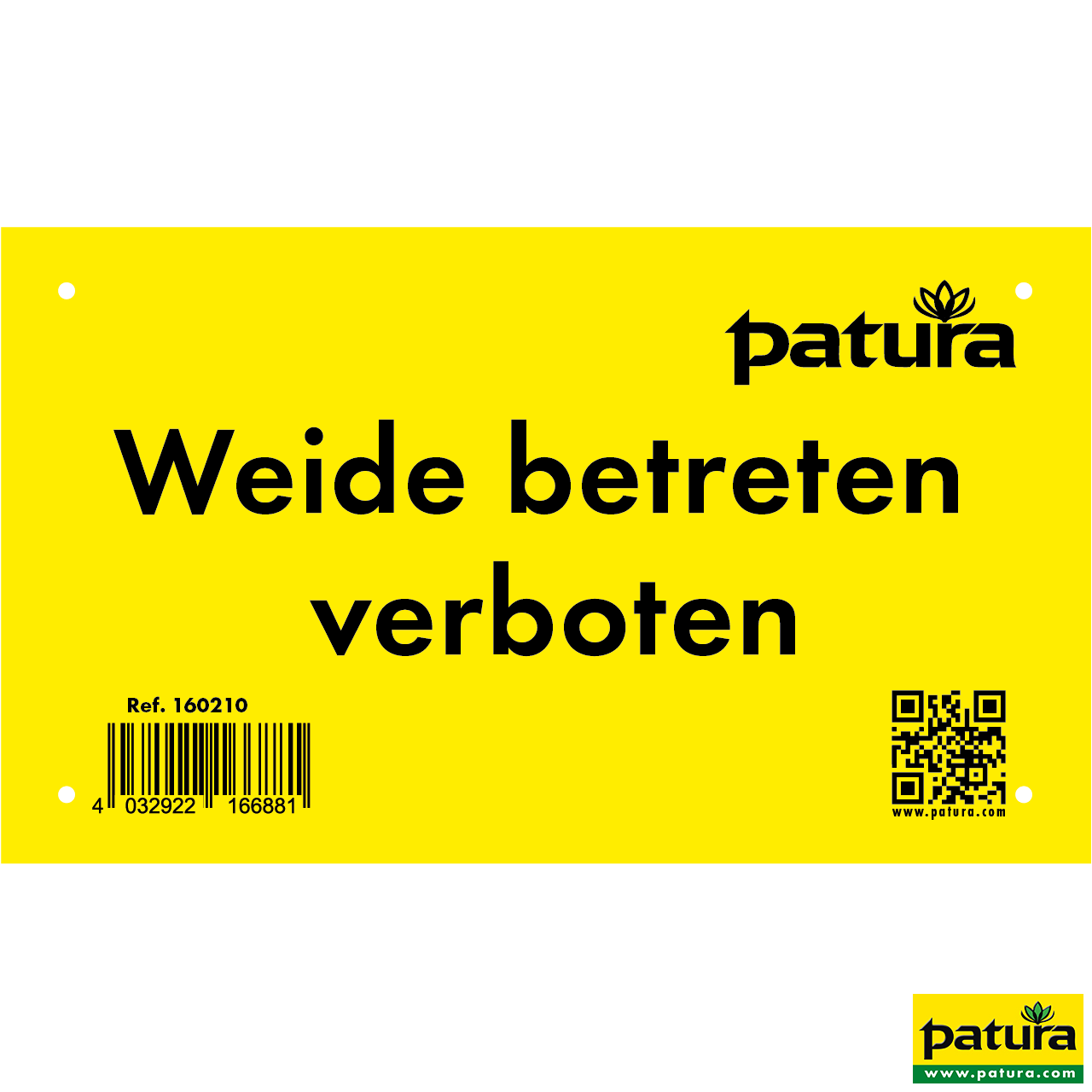 Warnschild "Weide betreten verboten" Kunststoff