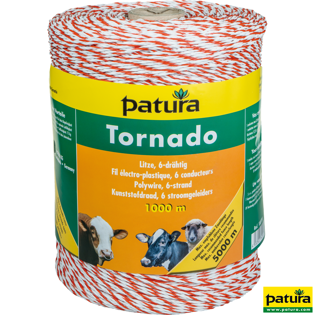 Tornado Litze, 1000 m Rolle weiss-orange 5 Niro 0,20 mm, 1 Cu 0,30 mm