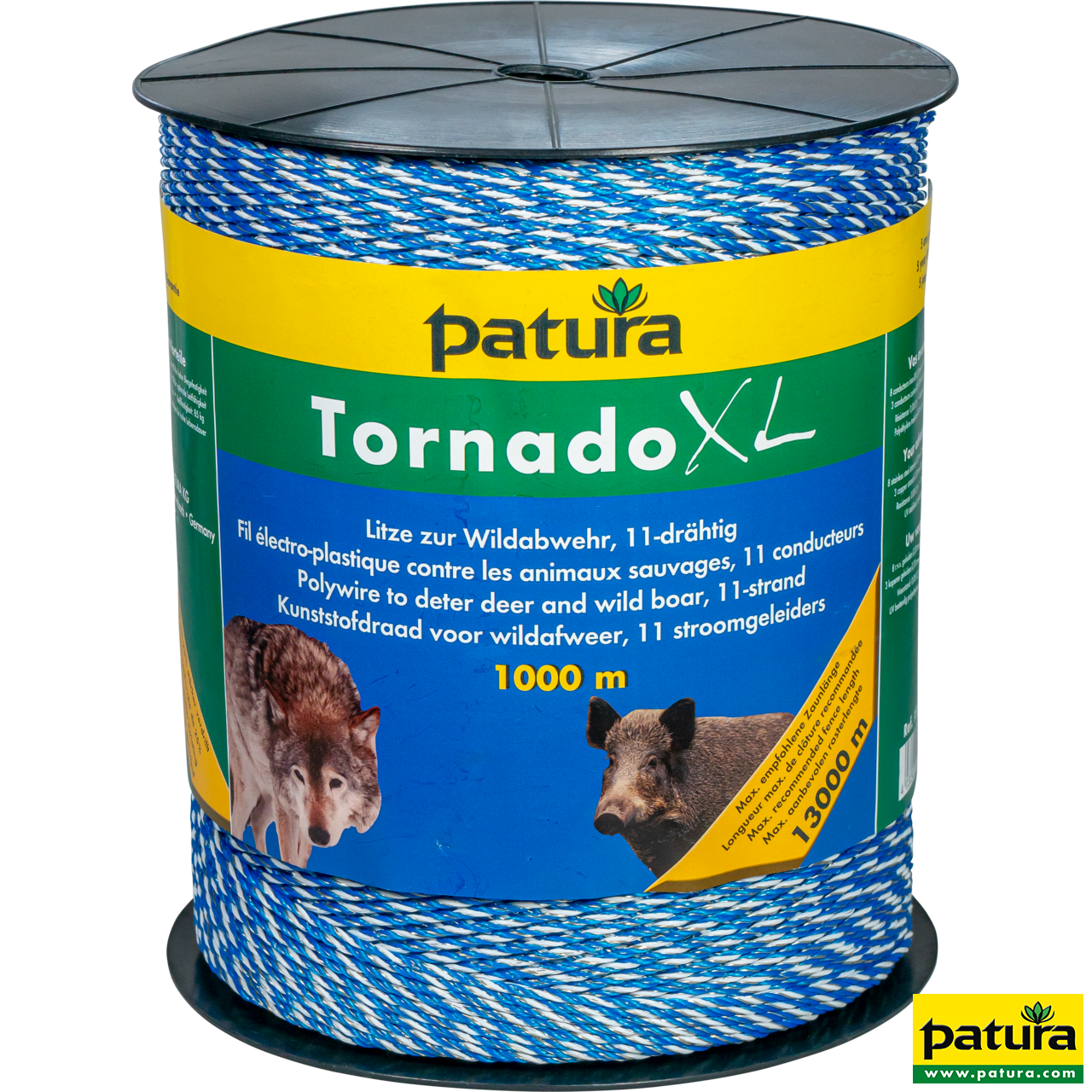 Tornado XL Litze, 1000 m Rolle 8 Niro 0,20 mm, 3 Cu 0,30 mm, blau-weiß