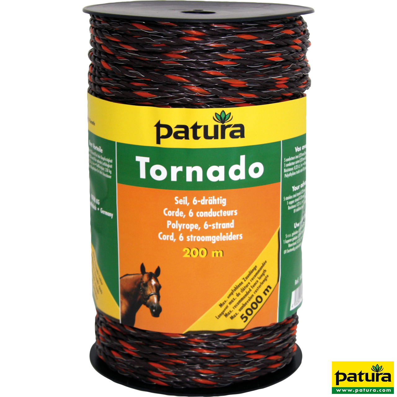 Tornado Seil, 200 m Rolle, braun-orange 5 Niro 0,20mm, 1 Cu 0,30mm