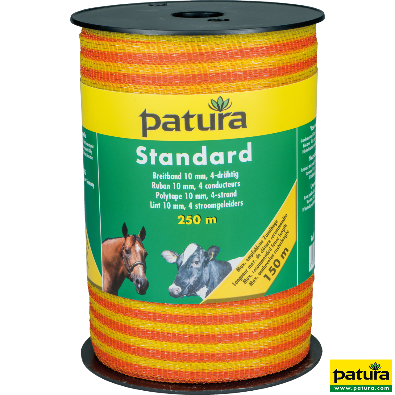 Standard Breitband 10mm, 250 m Rolle 4 Niro 0,16mm, gelb-orange