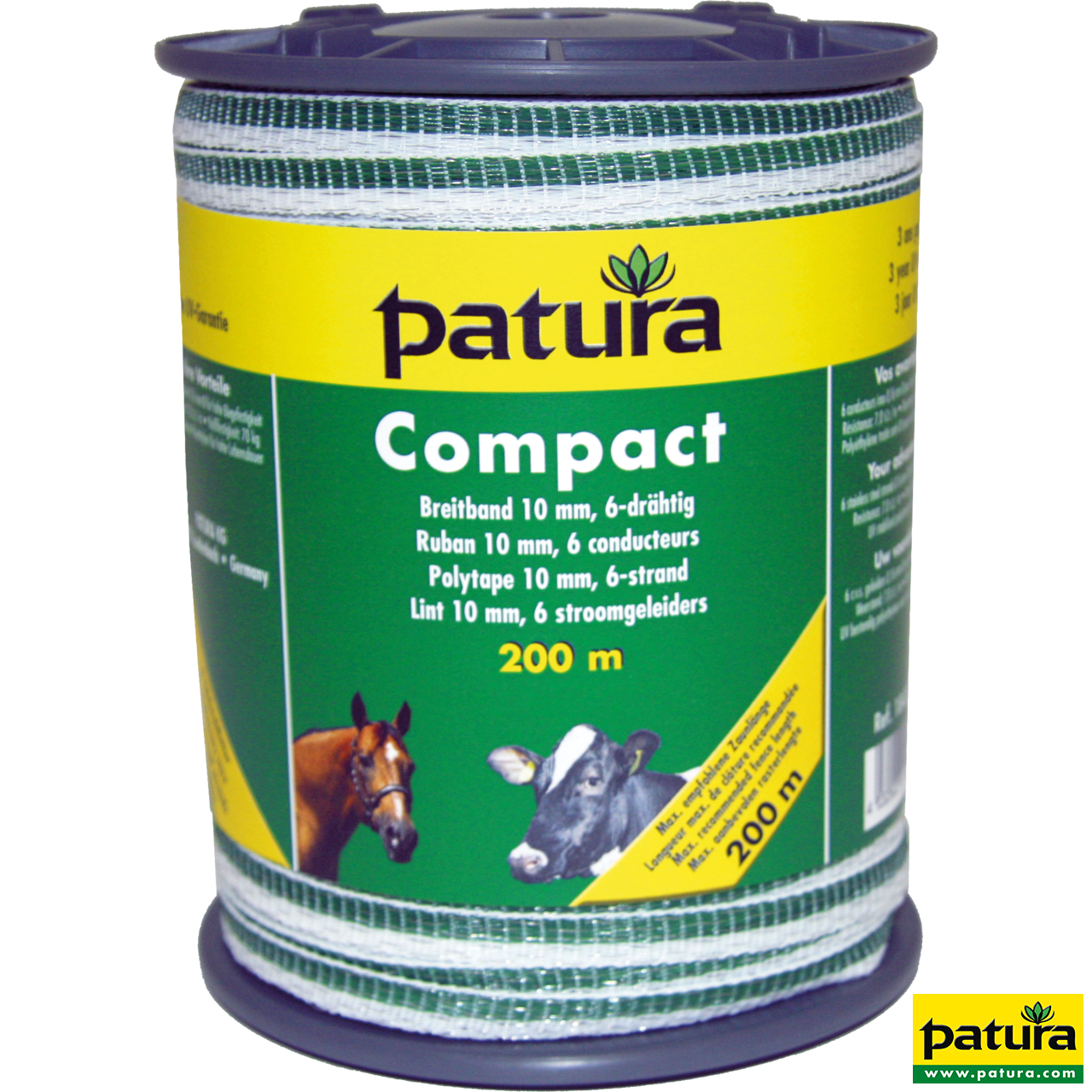 Compact Breitband 10 mm, 200 m Rolle 6 Niro 0,16 mm, weiss-grün