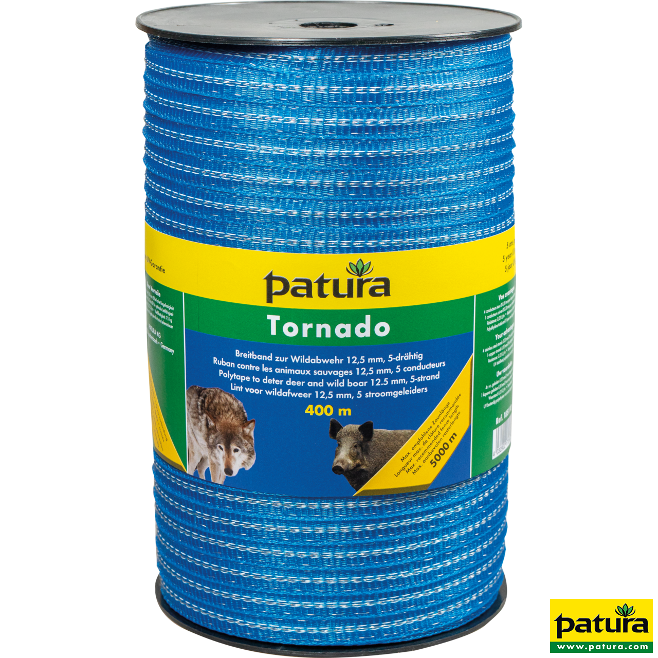 Tornado Breitband 12,5 mm, 400 m Rolle 4 Niro 0,20 mm, 1 Cu 0,30 mm, blau