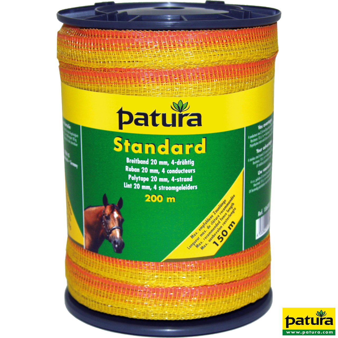 Standard Breitband 20 mm, 200 m Rolle 4 Niro 0,16mm, gelb-orange