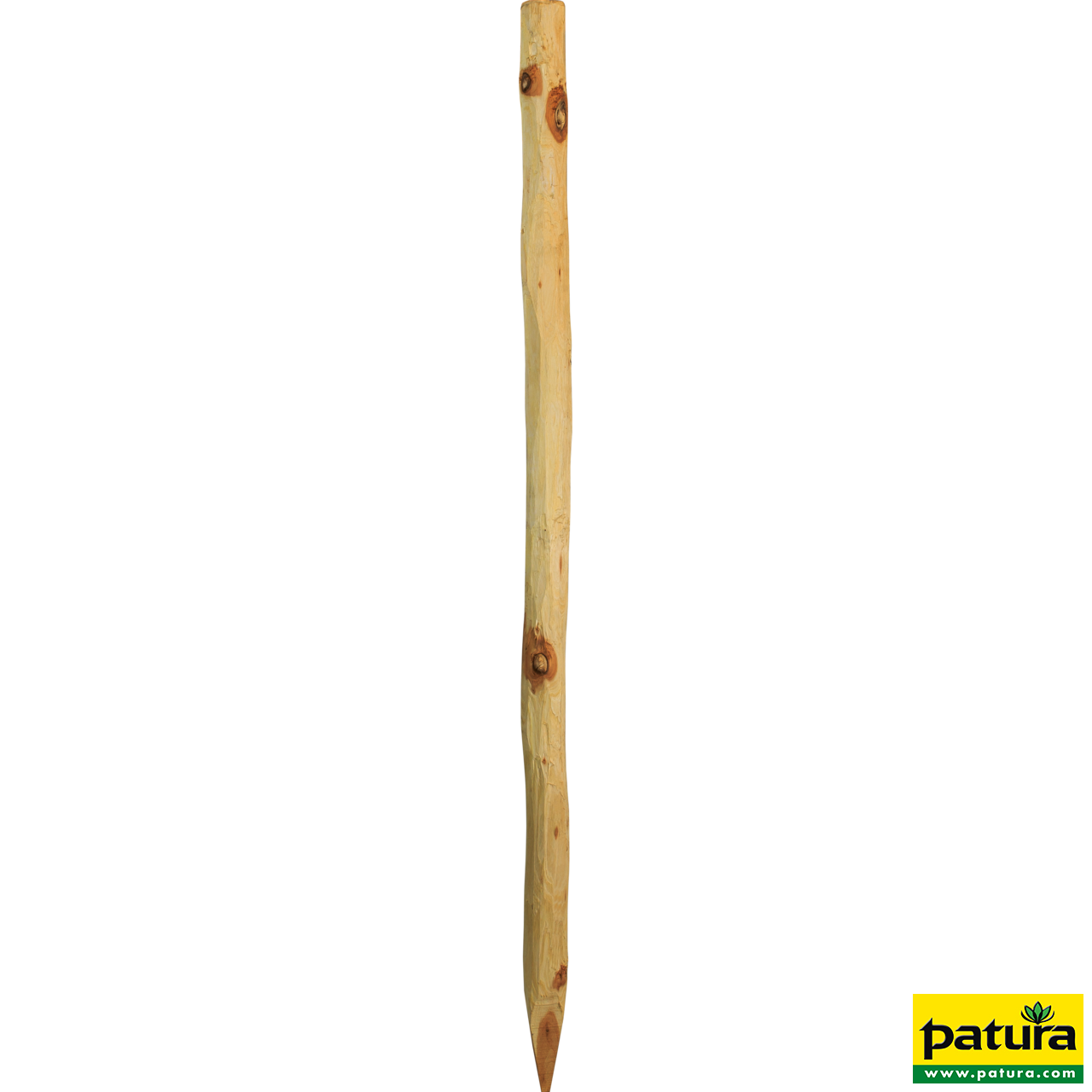 Robinienpfahl, rund, 2,0 m, d=6-8 cm, gefast, 4-fach gespitzt, entrindet
