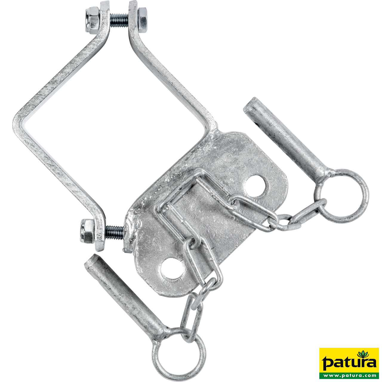 Schelle Quadrat 90 mm, 2 Halter, parallel, vz