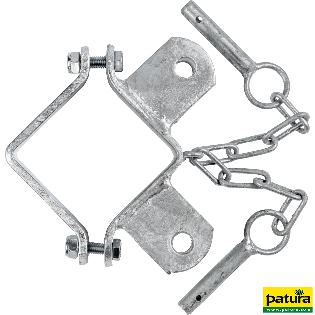 Schelle Quadrat 90 mm, 2 Halter, winklig, vz