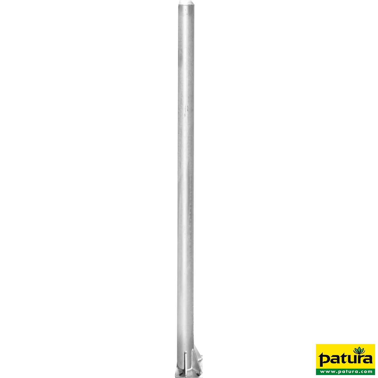 Pfosten d=76 mm, L= 1,65 m mit Bodenplatte außermittig