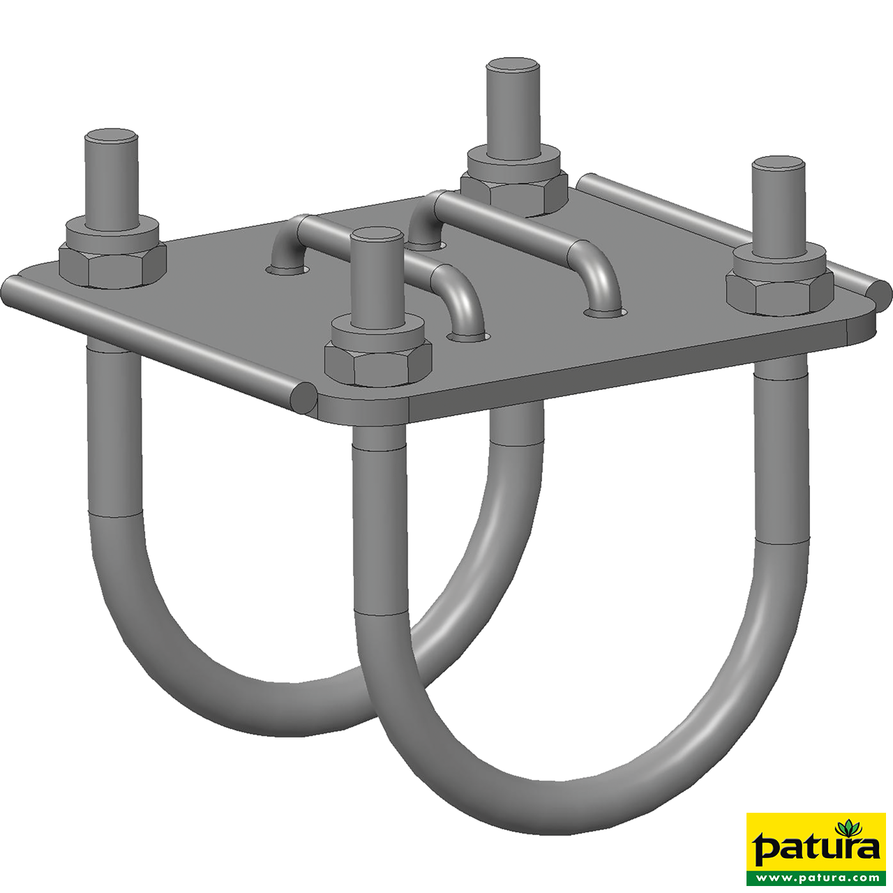 Halter für Nasengurt an Pfosten d=76 mm inkl. Bügelschraube