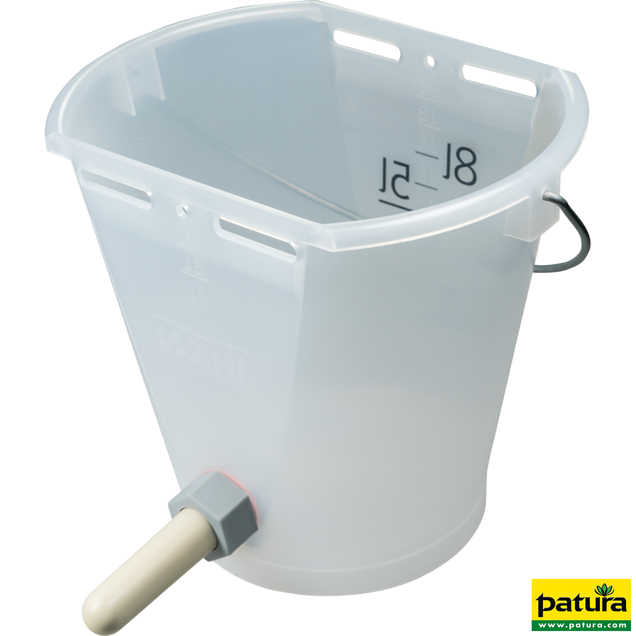 Nuckel-Tränkeeimer 9l transparent kpl. mit Sauger und 1-Click-Ventil