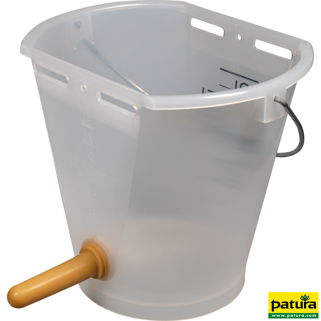 Nuckel-Tränkeeimer 9 l, transparent, kpl. mit Sauger weich und 1-Click-Ventil
