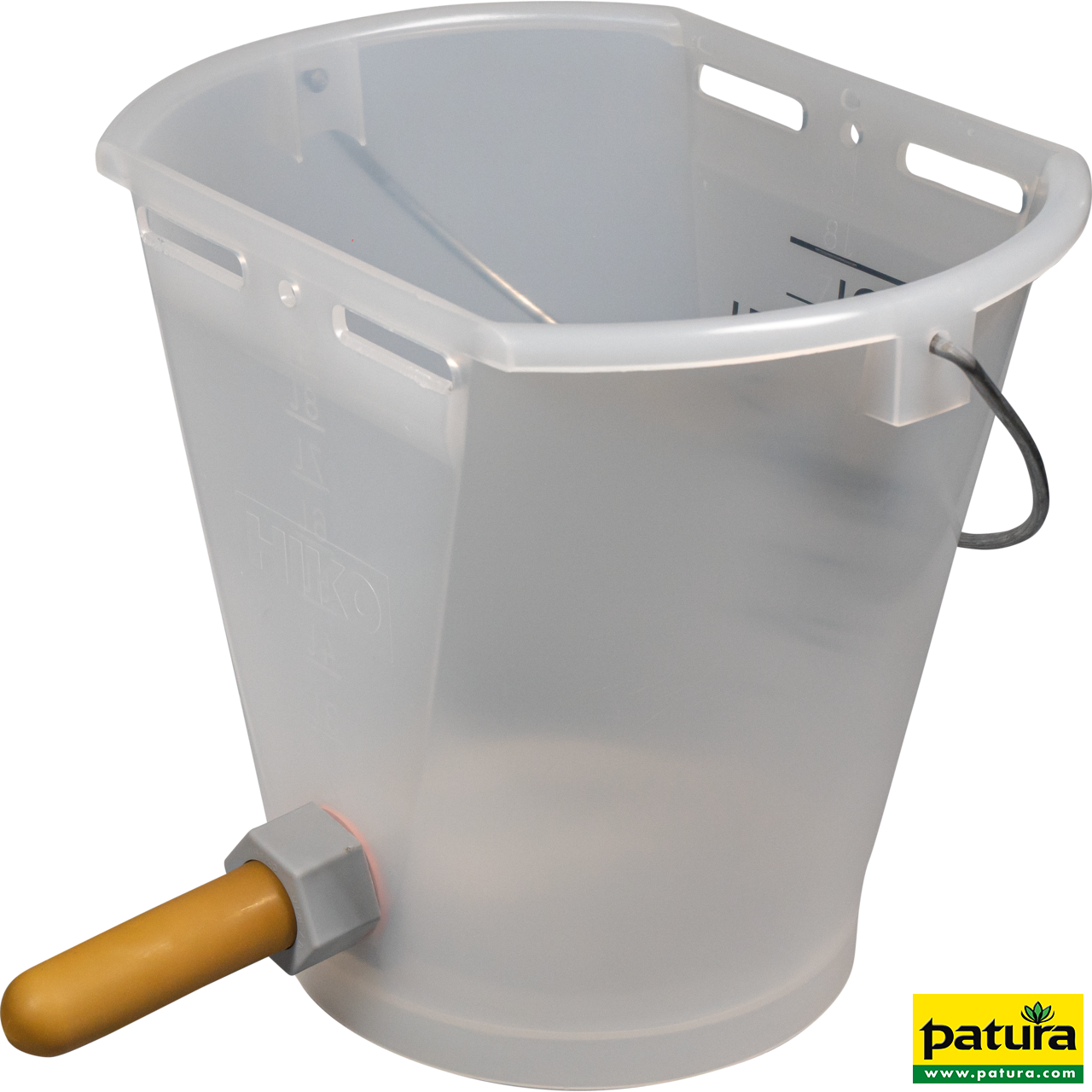 Nuckel-Tränkeeimer 9 l, transparent, kpl. mit Sauger weich und Kugelventil