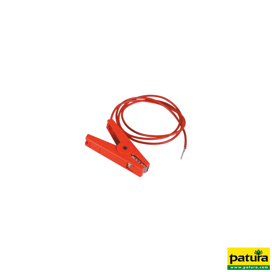 Zaunanschlußkabel, rot, Edelstahlklemme und 3 mm Stift (1 Stück / Pack)