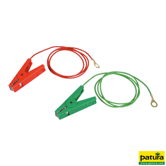 Zaun- und Erdkabelset, mit 2 Klemmen u. 8 mm Ringösen (1 Stück / Pack)