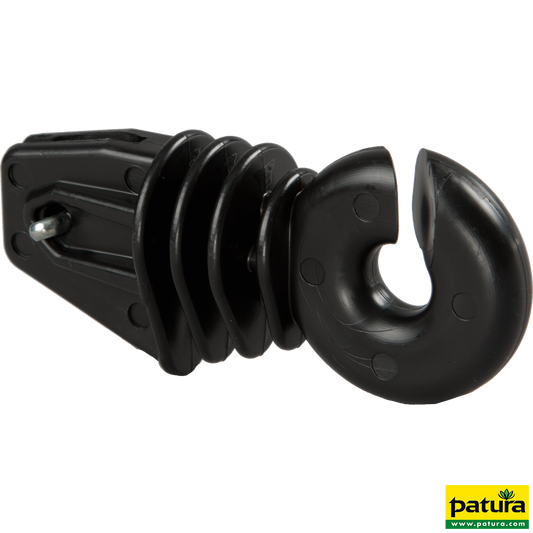 Ringisolator mit Splint, schwarz, für Winkelstahlpfähle (25 Stück / Pack)