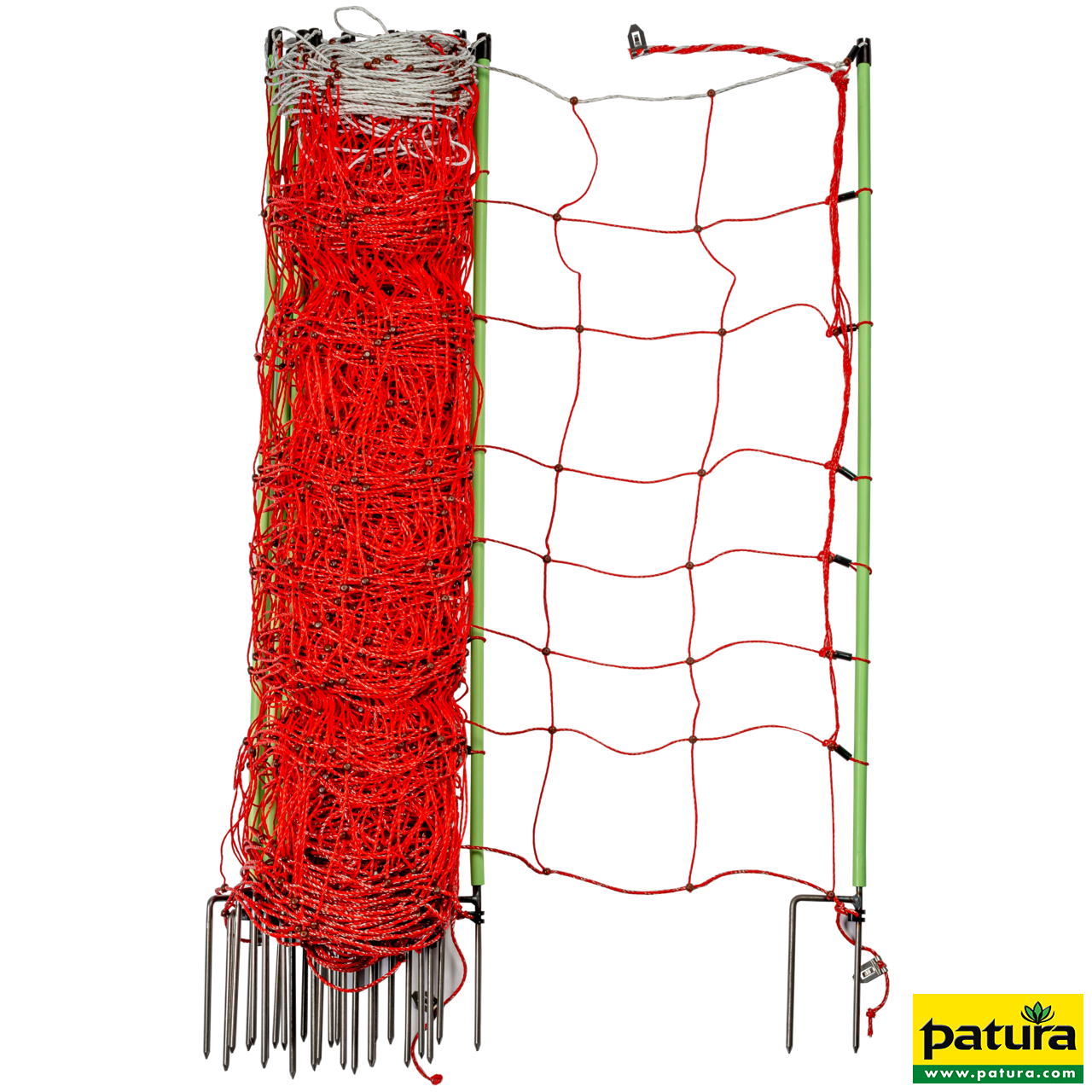 Tornado XL-Elektrozaunnetz mit Erdleiter 90 cm hoch, mit Doppelspitze, 50 m