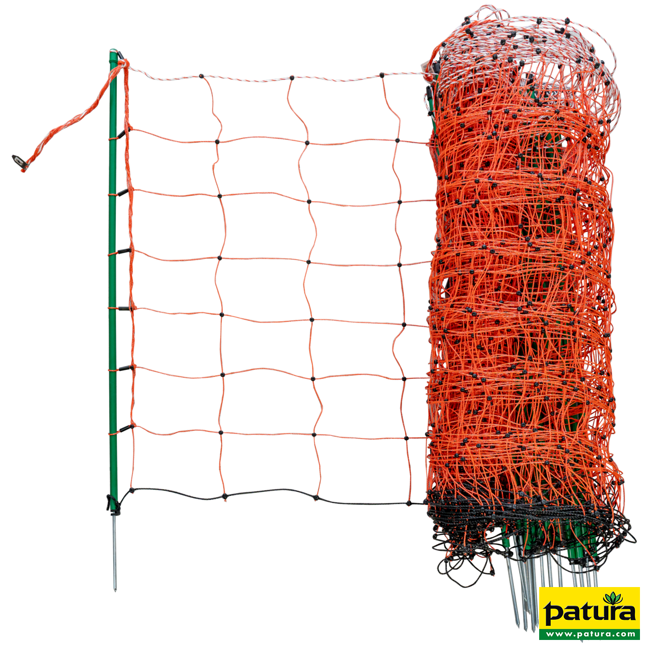 Tornado Elektrozaunnetz orange, h=90 cm Einzelspitze, 50 m