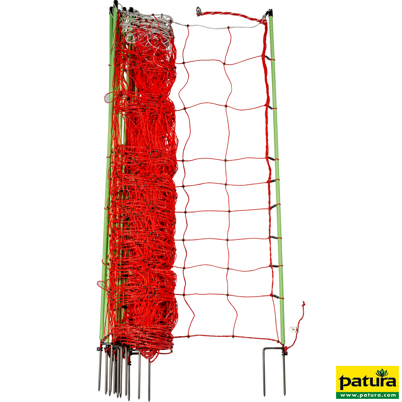 Tornado XL-Elektrozaunnetz mit Erdleiter 120 cm hoch, mit Doppelspitze, 30,6 m