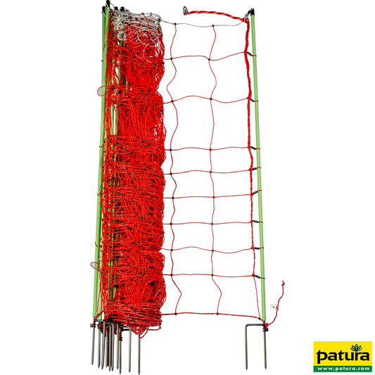 Tornado XL-Elektrozaunnetz mit Erdleiter 120 cm hoch, mit Doppelspitze, 30,6 m