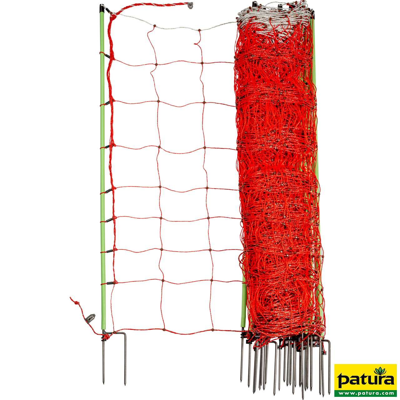 Tornado XL-Elektrozaunnetz mit Erdleiter 106 cm hoch, mit Doppelspitze, 50 m