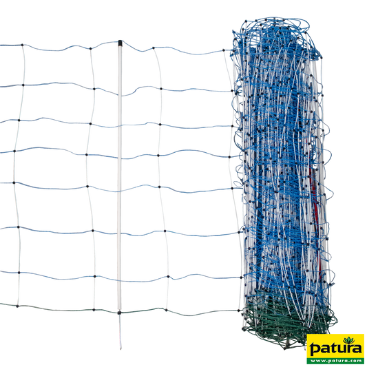 Tornado Elektrozaunnetz Kombi, blau, h= 108 cm, 50 m, Einzelspitze,