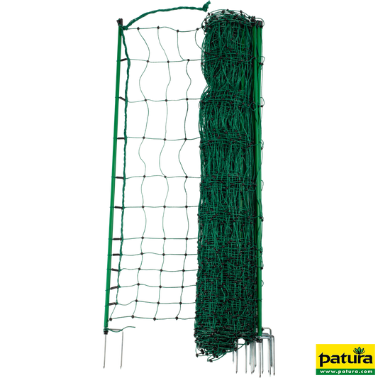 Geflügelnetz, nicht stromführend, grün 112 cm hoch, mit Doppelspitze, 25 m