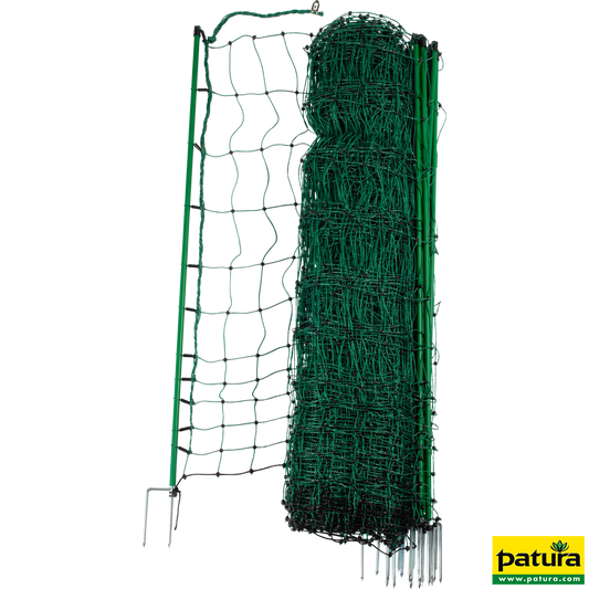Geflügelnetz, grün, 112 cm hoch, mit Doppelspitze, 50 m