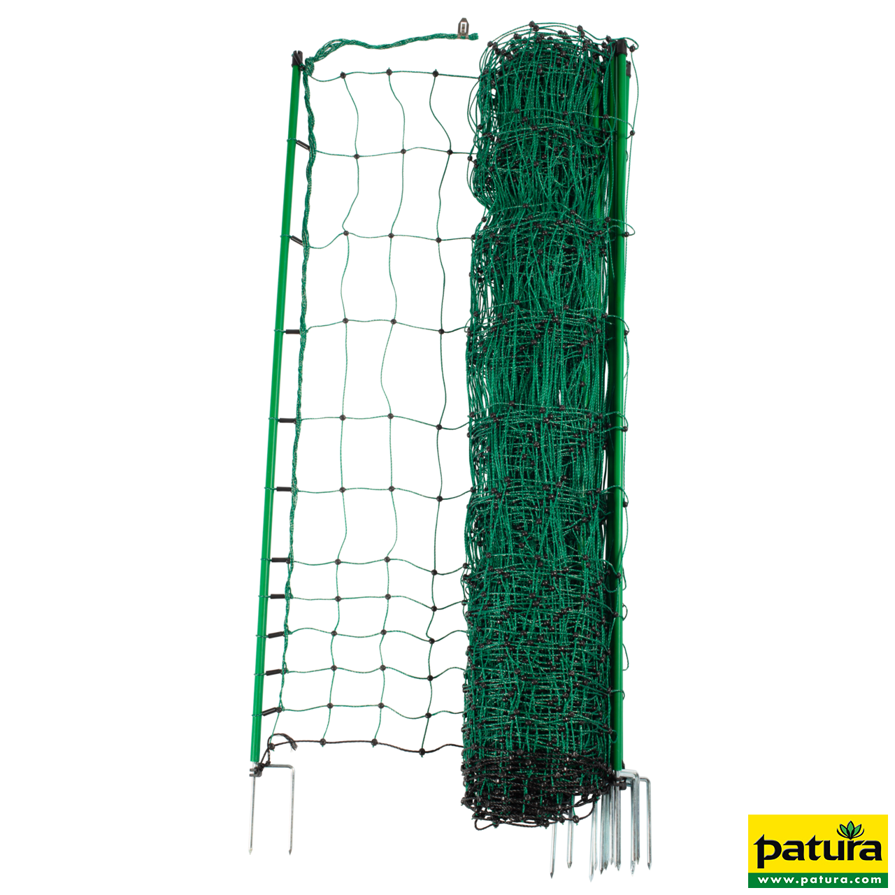 Geflügelnetz, grün, 112 cm hoch, mit Doppelspitze, 25 m