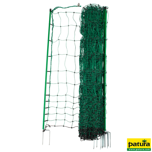 Geflügelnetz, grün, 112 cm hoch, mit Doppelspitze, 25 m