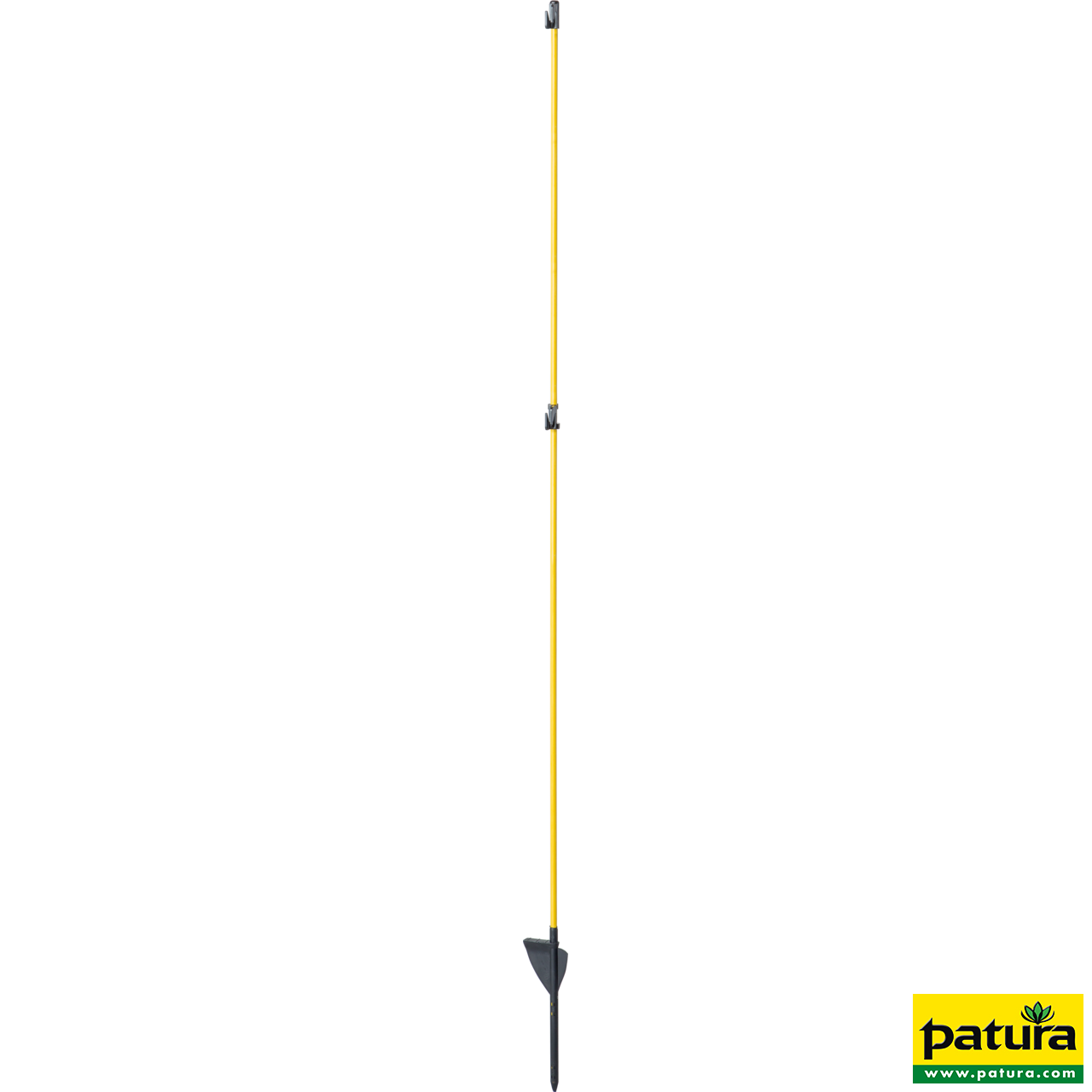 Oval-Glasfiberpfahl, Glasfiberspitze 1,60 m Triffstufe, 2 Isolatoren