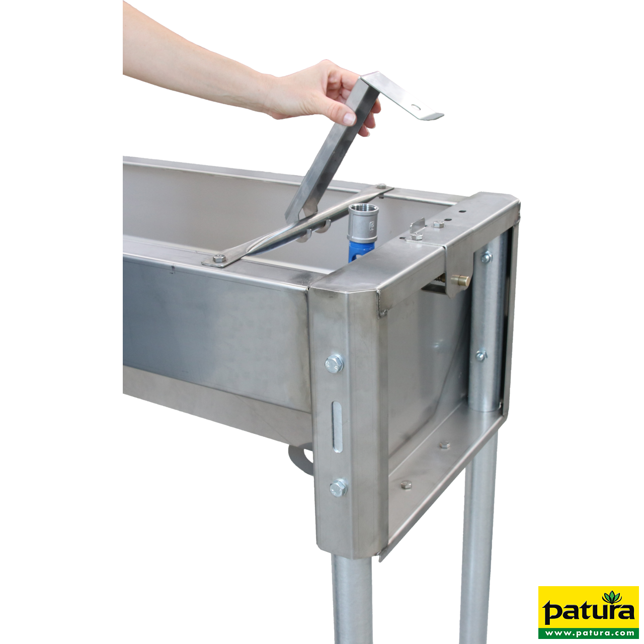 Schnellablauf-Trog 1,90 m (130 l) Modell 6219 für Wandmontage, Edelstahl
