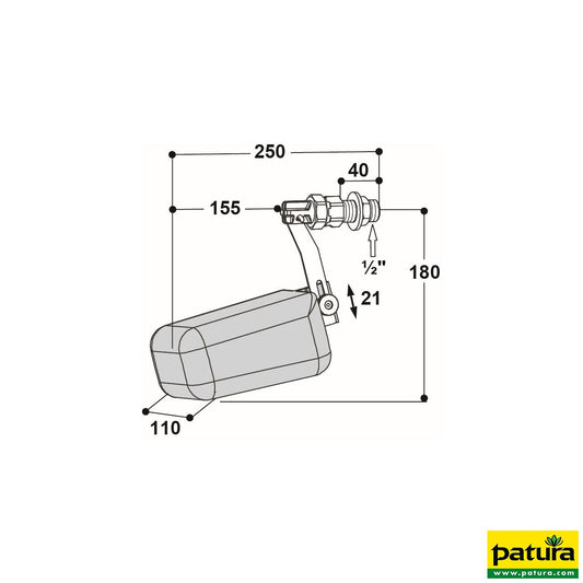 Membran-Schwimmerventil Mod. Easy Flow 1/2" Anschluss, 35 l/min, Hochdruck