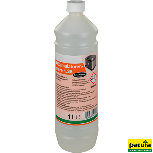 Akku-Säure 1 Liter-Flasche LQ-UN 2796 / Gewicht: 1,44 kg
