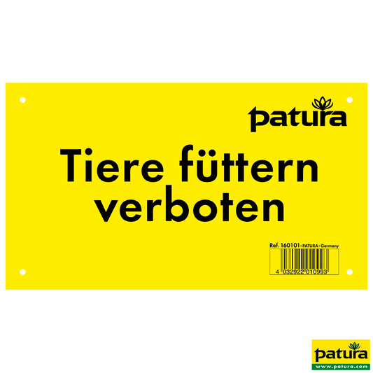 Warnschild, Tiere füttern verboten, Kunststoff