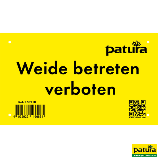 Warnschild "Weide betreten verboten" Kunststoff