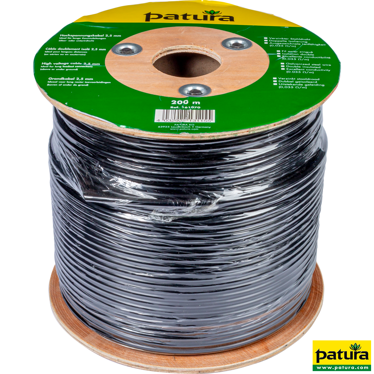Hochspannungs-Elektrozaunkabel 2,5 mm, 200 m Rolle