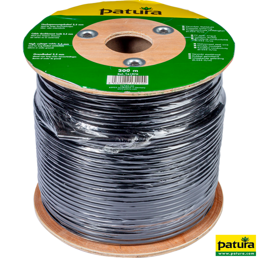 Hochspannungs-Elektrozaunkabel 2,5 mm, 200 m Rolle