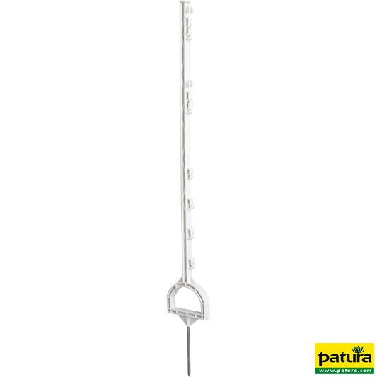 Steigbügelpfahl, 1,15 m, weiß, mit Steigbügelfußtritt (10 Stück / Pack)