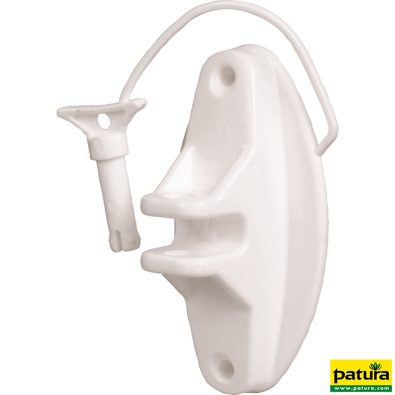 Festzaun-Isolator m. Stift, weiss, für Seil und HippoWire (25 Stück / Pack)