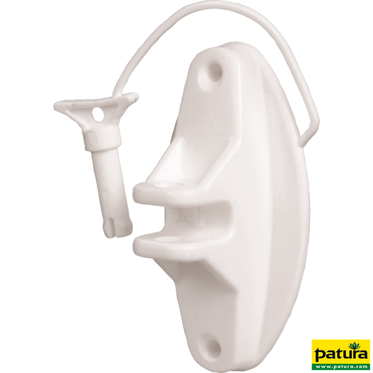 Festzaun-Isolator m. Stift, weiss, für Seil und HippoWire (25 Stück / Pack)