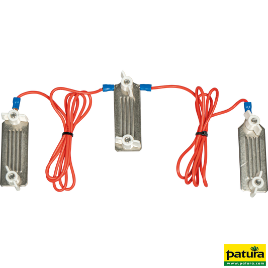 Zaunverbindungskabel B-Band, mit 3 Paar Edelstahl-Klemmplatten (1 Stück/Pack)