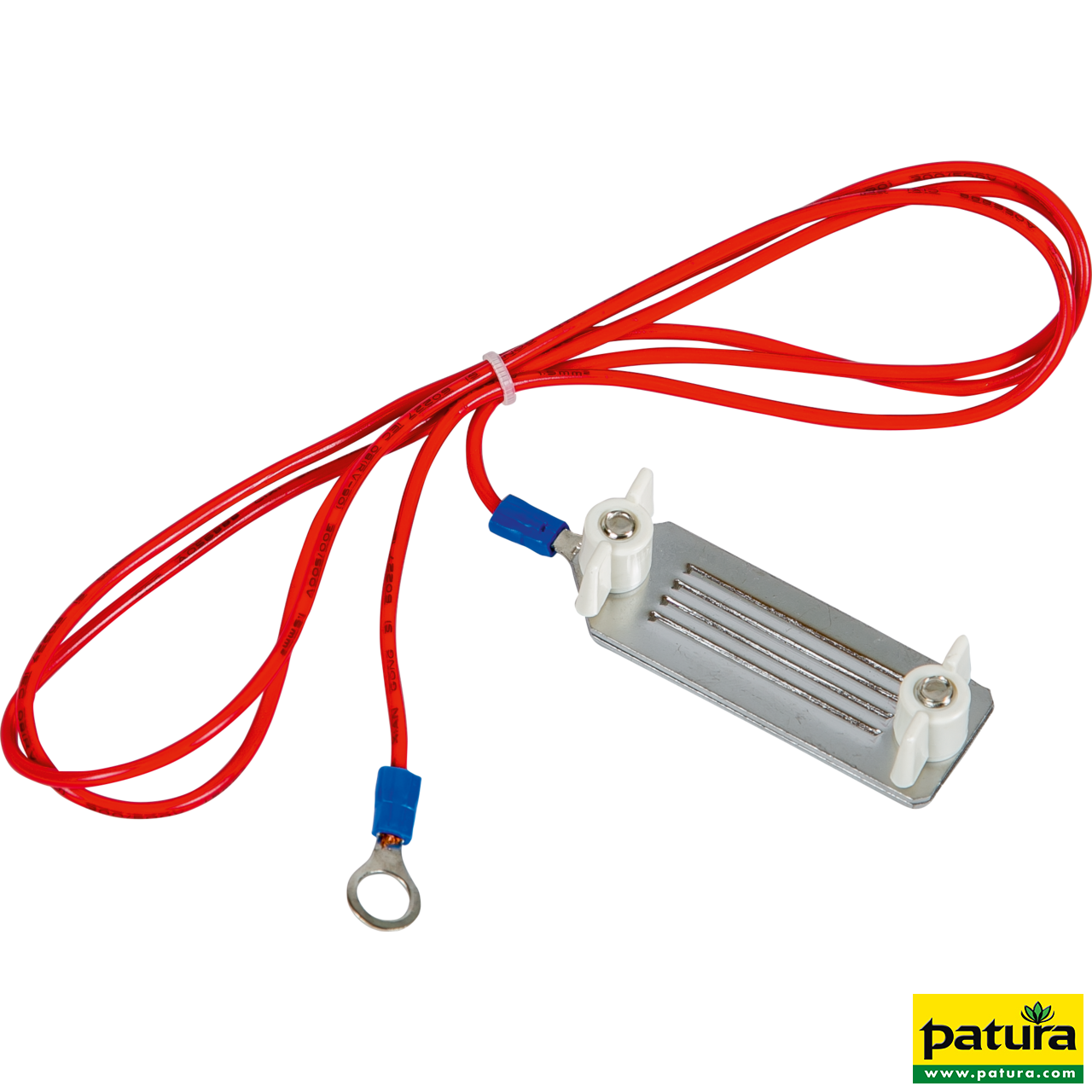 Zaunanschlußkabel B-Band Edelstahlklemmplatten 40mm, 8 mm Ringöse
